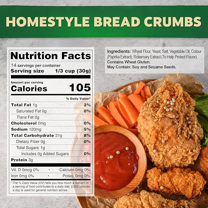 Osem Golden Crisp Bread Crumbs - Plain Bread Crumbs Wheat Breadcrumbs for Chicken Baking Salad Veggies Sauce and More Vegan Friendly Kosher - 15 oz (Pack of 3)