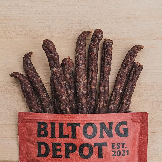 Biltong Depot Drywors Variety Pack – Original Smoked &amp Crown | 3oz Bags (3 Pack) | Air-Dried Beef Snack Sticks | High Protein | Keto &amp Paleo Friendly | Zero Sugar | Gluten Free