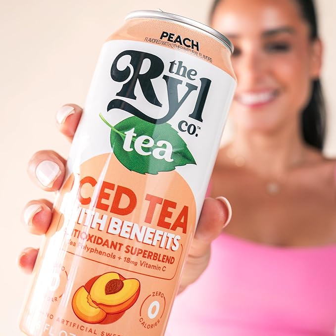Ryl Iced Tea Peach Antioxidant Superblend Zero Sugar Low Carb Zero Calorie Iced Tea 16.0 Fl Oz (12-Pack)