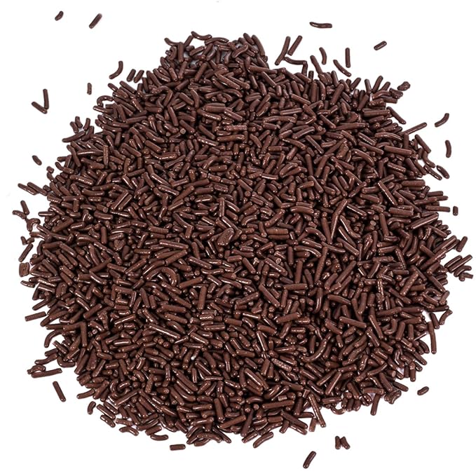 Chocolate Sprinkles - 1.6 Pounds - Brown Jimmies - Chocolate Football Sprinkles for Ice Cream Cake Decorating Cookies Cupcakes Brownies