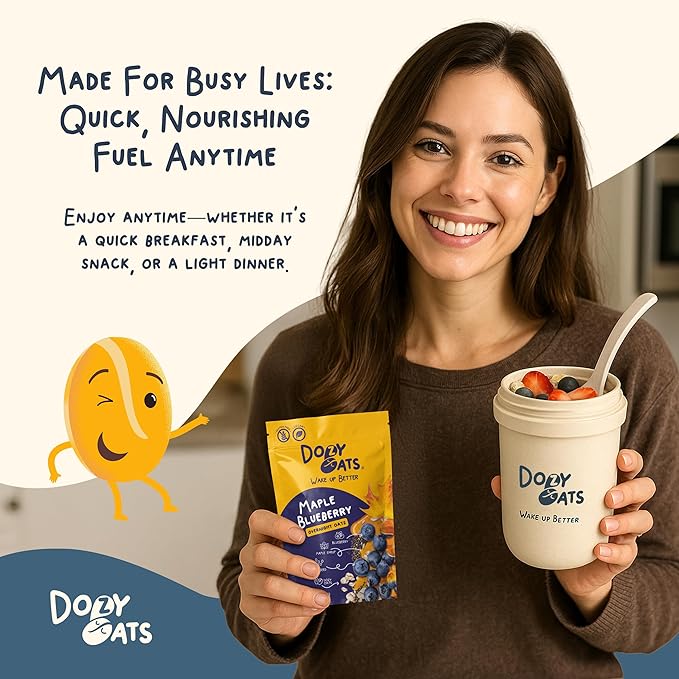 Dozy Oats Overnight Oatmeal Packets Custom Box Pick-Your-Own Flavors with Rolled Oats Chia Seeds Date Powder and Dried Fruit. Gluten-Free Natural Source of Protein and Fiber 15-Pack