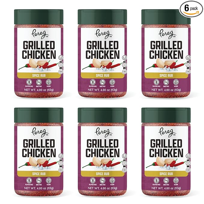 Pereg Chicken Seasoning Spice Rub (4 Oz x 6 Pack) - Perfect for Beef Poultry &amp Meat Dishes - Seasoning Spice Perfect For Dry Rub Seasoning - 100% Natural Ingredients - Non-GMO - Kosher Certified
