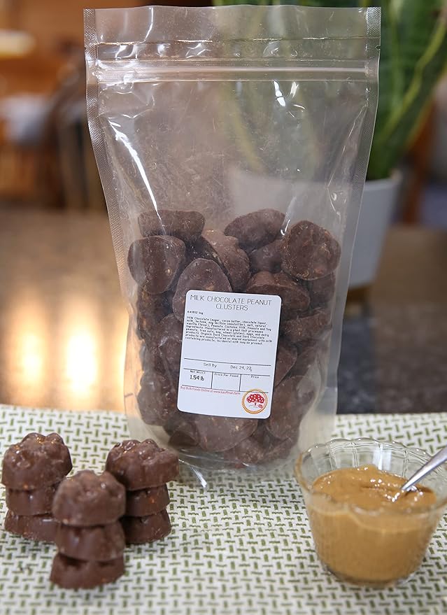 Kauffman Orchards Milk Chocolate Covered Peanut Clusters Bulk 1.5 Lb Bag (Pack of 3)