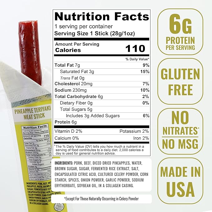 Slate Belt Smokehouse Meat Sticks Individually Wrapped- Meat Sticks Variety Pack Gluten-Free MSG-Free No Nitrates Pork &amp Beef Sticks Sampler Pack Meat Sticks Bulk (30 Pack)