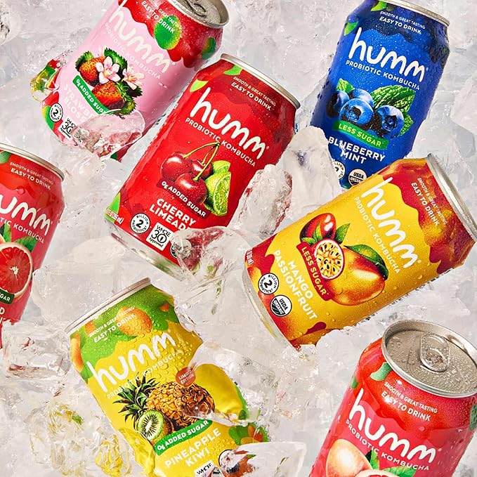 Humm Whole30 Approved Kombucha Mango Lemon Organic Vegan &amp GMO Free (12 Pack)