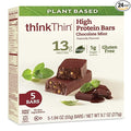 Think Thin Plant Based Chocolate Mint High Protein Bar 5 count per pack - 24 per case.