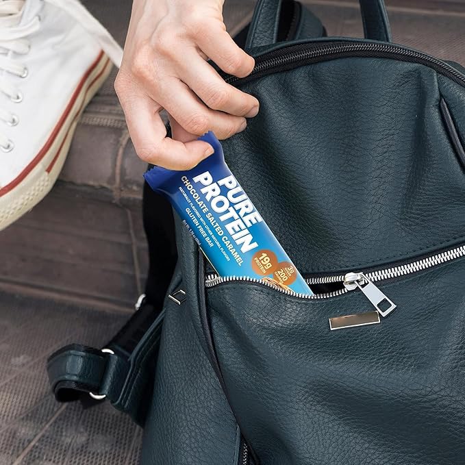 Pure Protein Bars High Protein Nutritious Snacks to Support Energy 1.75 oz. Low Sugar Gluten Free Salted Chocolate Caramel 16 Count