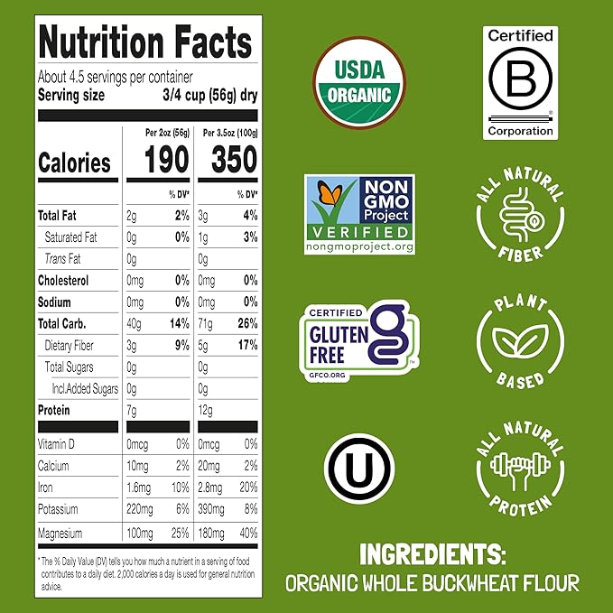 Felicia Gluten Free Pasta Buckwheat Mezzi Rigatoni Organic Noodles Made With 100% Whole Grain Buckwheat Naturally High in Magnesium Designed in Italy Plant Based Non GMO 8.8 Oz 6 Boxes