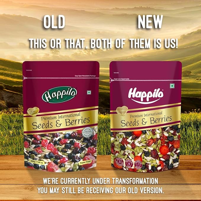Happilo Premium International Seeds &amp Berries Mix 200G Pack Contains Healthy Seeds &amp Dried Berries Low In Calories High In Nutrients Morning Snack 200 G (Pack Of 1)