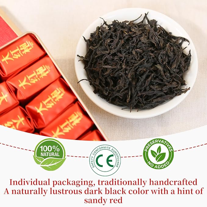 XIXICHA Dahongpao Oolong Tea Rock Tea 80g/2.82oz 8g*10bags Chinese Loose leaf Tea Big Red Robe Strong Flower Aroma Wuyi Mountain Da Hong Pao 大红袍 乌龙茶 茶叶 福建武夷山岩茶 独立包装袋泡