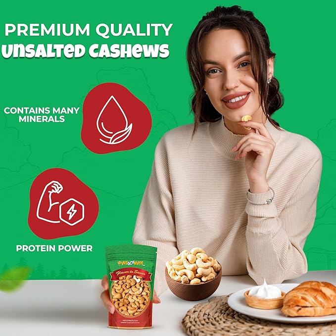 Dry Roasted Unsalted Cashews 4 lbs – Premium Quality Kosher Dry Roasted Cashews – No Oil Natural &amp Healthy Rich Flavor Snack – Gourmet Savory Flavor – Air-Tight Resealable Bag Package