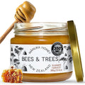 Bees &amp Trees Manuka Honey 350+ MGO - Raw Pure New Zealand Monofloral Honey – Unpasteurized &amp Natural Unfiltered Manuka for Tea Coffee Dressings Smoothies &amp Daily Use – Glass Jar 380g (