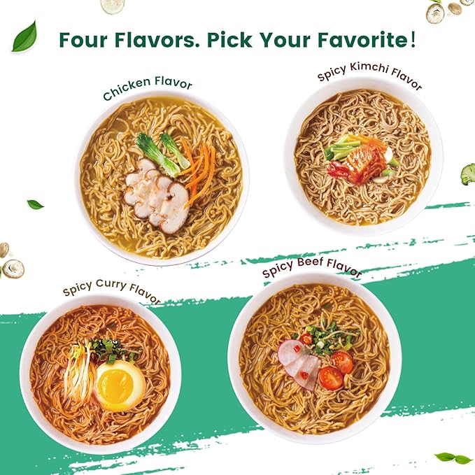 Hethstia High Protein (26g) Ramen Cup Noodles Chicken Flavor 6 Count Plant Based Vegan Noodle Soup Non Fried Low Sugar Low Fat Ready to Eat Healthy Asian Meal &amp Holiday Gift