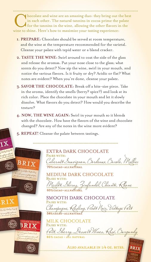 Brix Chocolate For Wine Brix Bites Assorted Bites Premium Wine Pairing Collection 3 Pack 24 Pieces