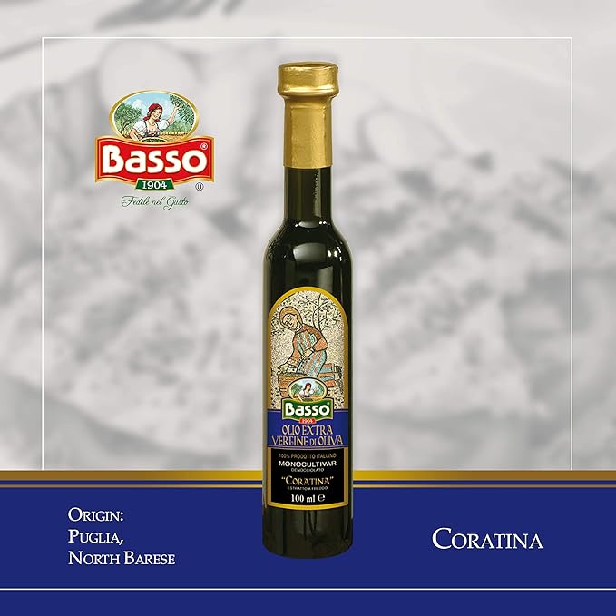 BASSO 1904 - Extra Virgin Olive Oil Gift Set Experience 5 Olive Oil Varieties First Cold Pressed Tasting and Dipping Olive Oil Gift Box (5 pack x 100 ml)