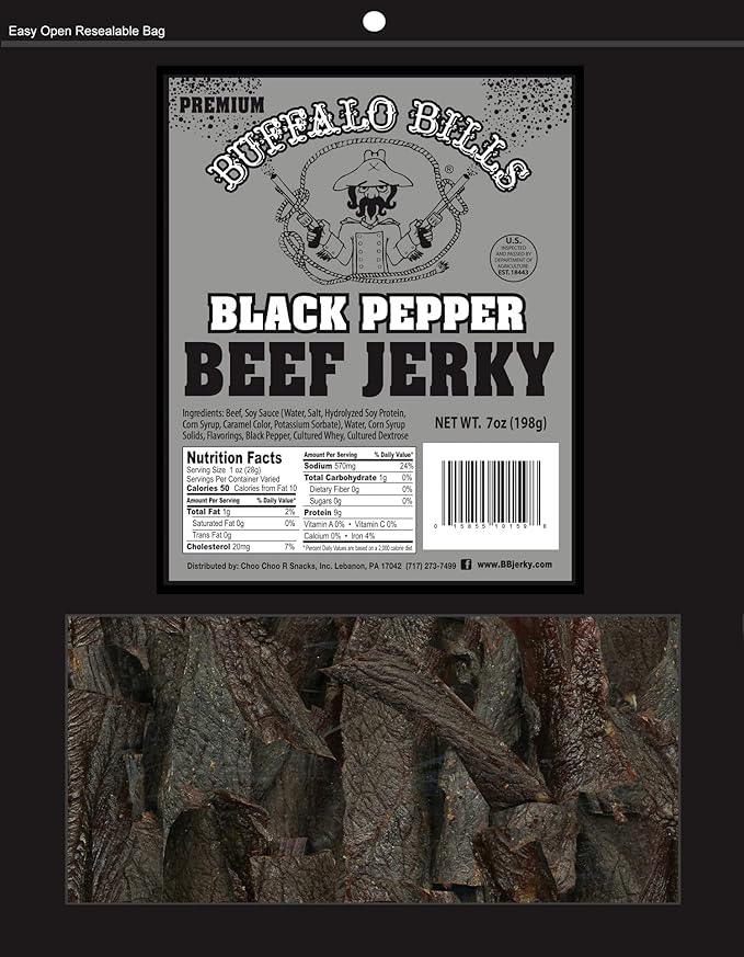 Buffalo Bills Premium Black Pepper Beef Jerky Pieces - 7oz