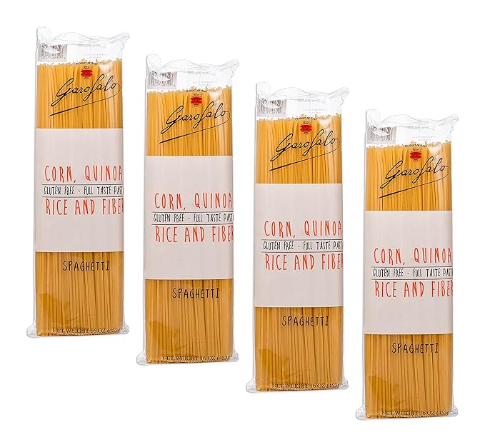 Garofalo - Premium Gluten-Free Spaghetti Pasta Italian Made Corn Rice Potato &amp Quinoa Blend Bronze-Drawn Al Dente (4 pack)