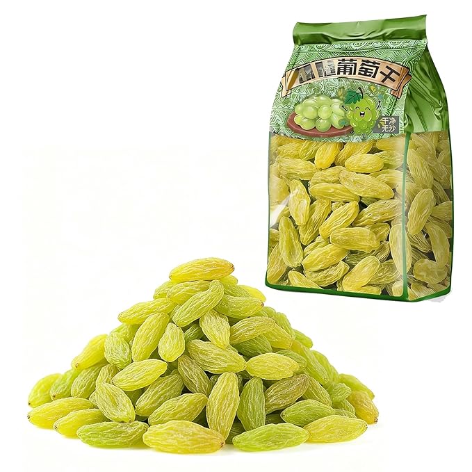 500g Soft Green Raisins - Ready-to-Eat Dried Fruit Snack For Baking Oatmeal &amp Yogurt No Added Sugar Resealable Bag