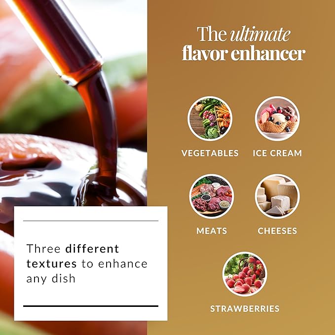 MANICARDI Set of 3 Condiments with Balsamic Vinegar of Modena PGI - Selected with Three Different Degrees of Density - Made in Italy 100 ml Each