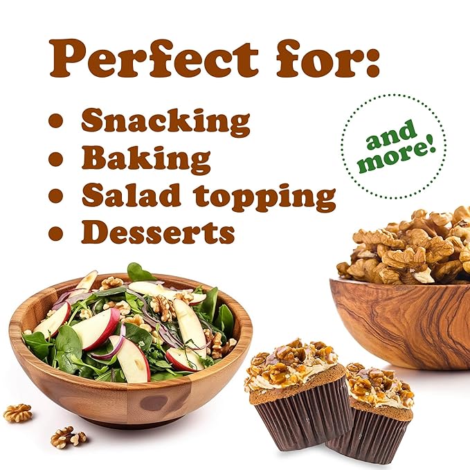 Organic California Walnuts Halves &amp Pieces 12 Pounds – Non-GMO Raw Unsalted Shelled Vegan Kosher Sirtfood Bulk Snack. High in Omega-3 Fatty Acids Protein. Great for Baking and as a Toppi
