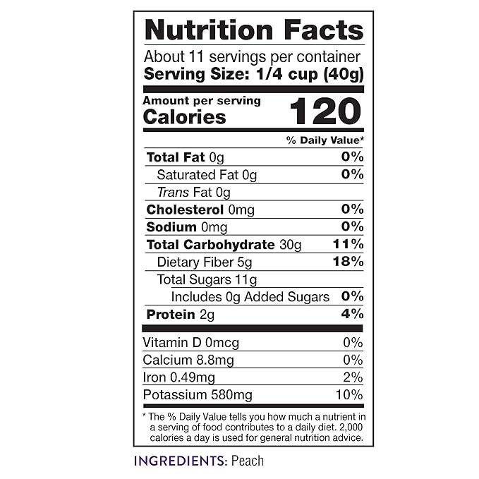 Fruit for Thought Dried Peaches | At Home Work or On The Go | Unsweetened Peaches | 16 Ounce Bags Pack of 2