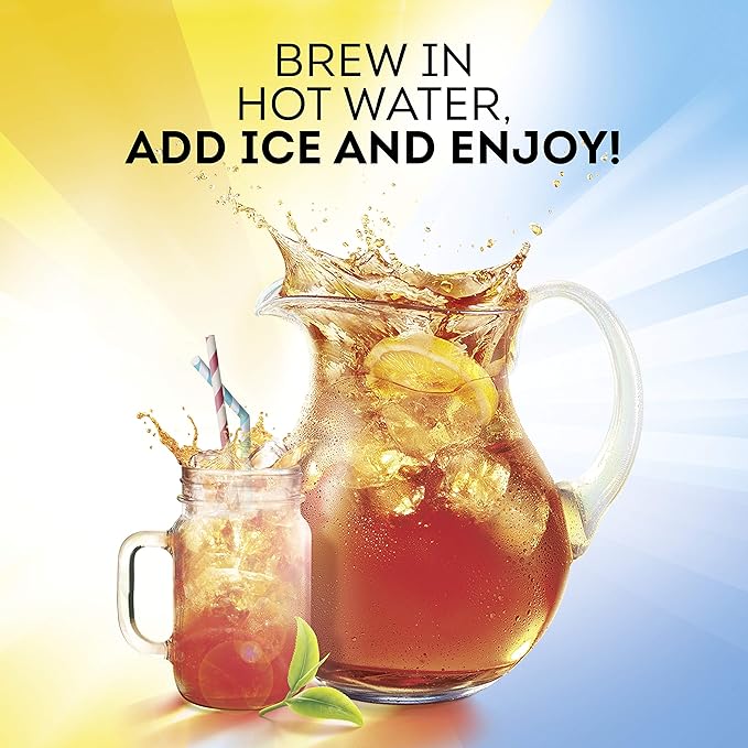 Lipton Family-Sized Black Iced Tea Bags Southern Sweet Tea 22 ct (Pack of 6)