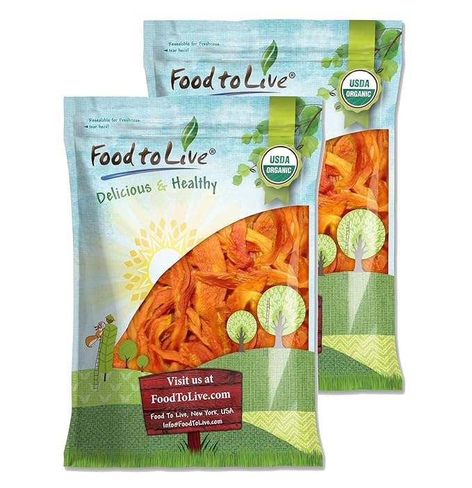 Food to Live Organic Dried Papaya Spears 16 Pounds Kosher Unsulfured Unsweetened Vegan Bulk