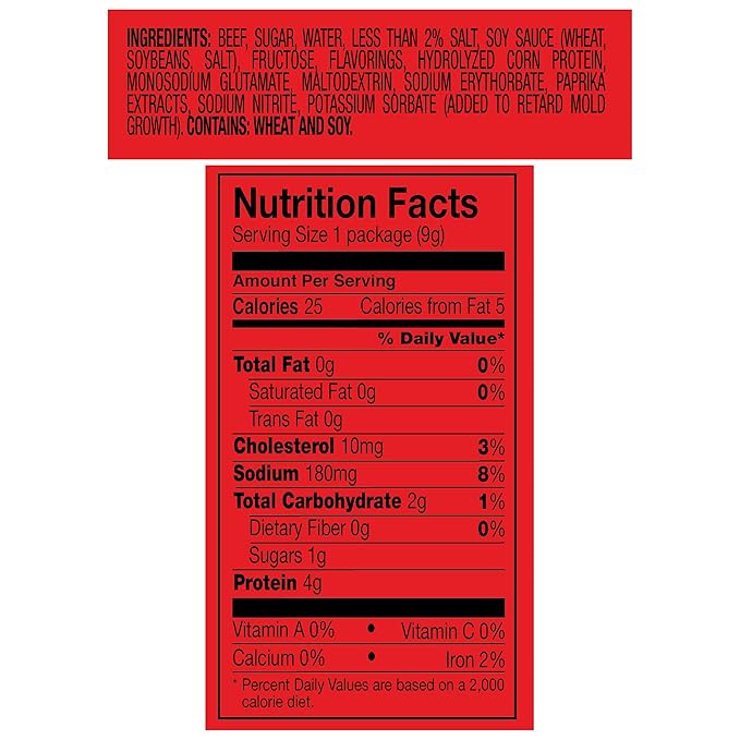 Jack Links Jerky Chew 0.32 oz. Pack of 24 – Shredded Beef Jerky Made with 100% Beef Teriyaki 7.68 Oz