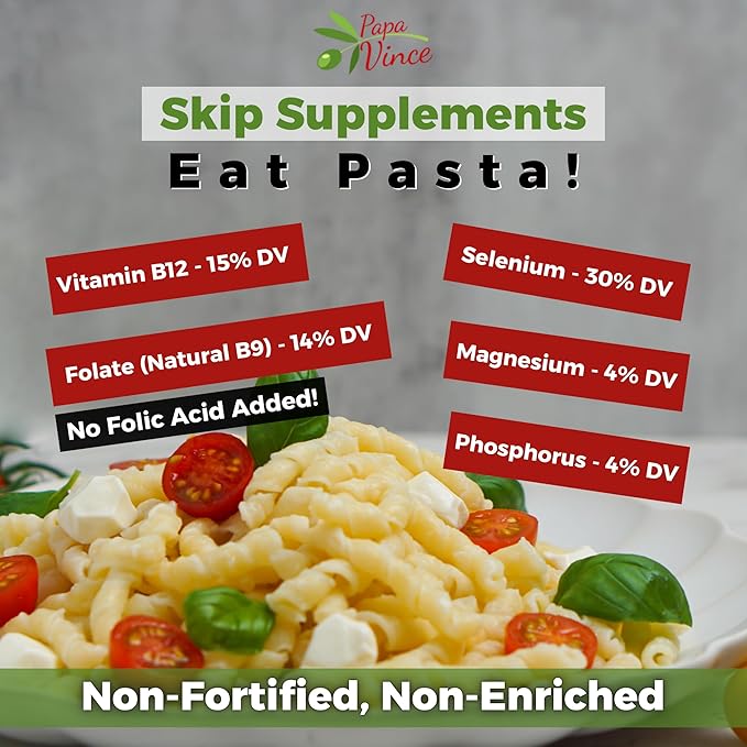 Papa Vince Organic Whole Wheat Pasta - Non enriched no bleached made from ancient grains durum &amp timilia grown in Sicily Italy. No funny taste al dente texture minimal processed small batch p