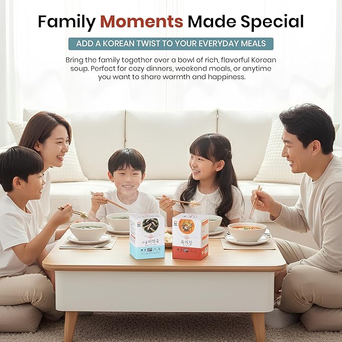 Korean Freeze Dried Instant Soup Multi-Pack (Seaweed Soup 10g × 5ea) + (Korean spicy soup 10g × 5ea) Easy cooking Individual packaging 한국 전통 국 미역국 Miyeokguk 육개장 Yukgaejang (10ea (Seaweed 5ea + Spicy