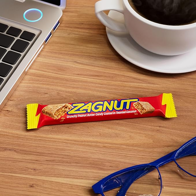 ZAGNUT Crunchy Peanut Butter with Toasted Coconut Candy Bars 1.51 oz (18 Count)