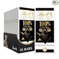 Lindt EXCELLENCE 100% Cocoa Dark Chocolate Bar Dark Chocolate Candy 1.7 oz. (18 Pack)