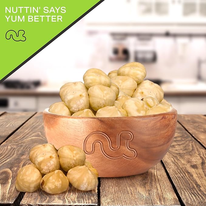 NUT CRAVINGS - Raw Blanched Hazelnuts Filberts - Unsalted Shelled (16oz - 1 LB) Packed Fresh in Resealable Bag - Kosher Healthy Snack Food Assortments Ideal for Trail Mixed Nuts