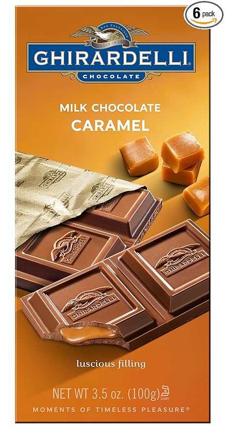 Ghirardelli Chocolate Bar Milk and Caramel 3.5 oz. 6 Count