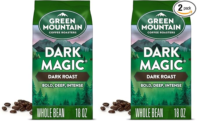 Green Mountain Coffee Roasters Dark Magic Whole Bean Coffee Bagged 18 oz (Pack of 2)