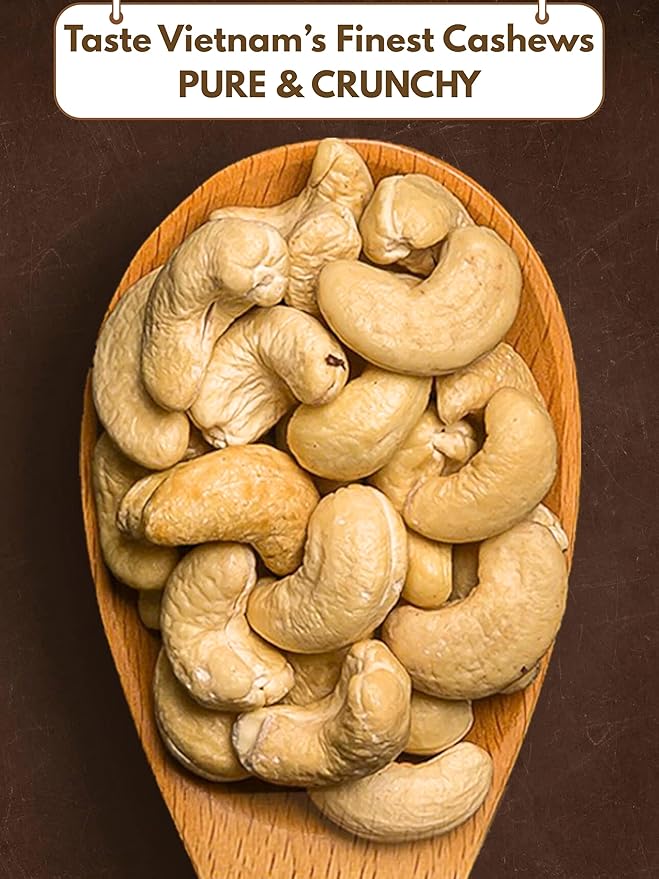 Cashews Roasted Lightly Salted - Snacks for Adults Whole Nut (No Mixed) Oil Free Roast Farm Fresh Plant Based Protein Healthy Nuts Ingredients: Cashew Nuts &amp Sea Salt 17.64 oz (Pack of 1)