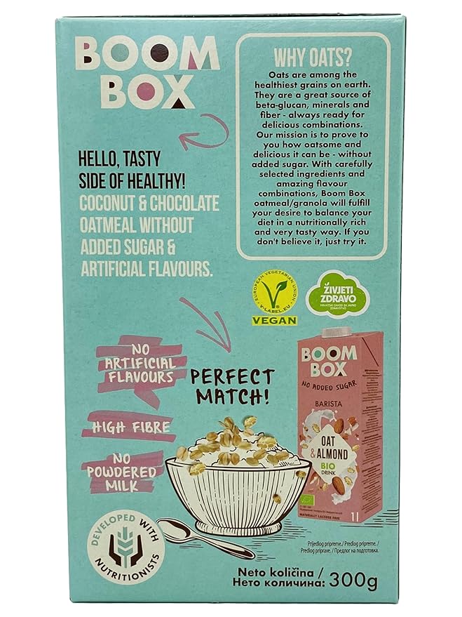 BOOM BOX Coconut Chocolate Oatmeal - 30g - Creamy Coconut with a Hint of Chocolate