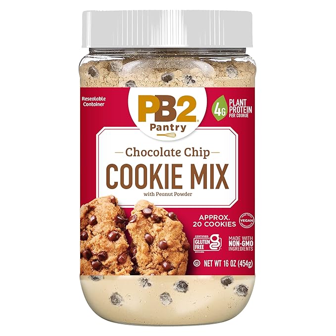 PB2 Pantry Bundle of Chocolate Chip Brownie Double Chocolate Chip Cookie &amp Chocolate Chip Cookie Mix | Certified Vegan Gluten-Free Non-GMO 4g Plant Protein per Serving 16oz Jars [Pack Of 3]