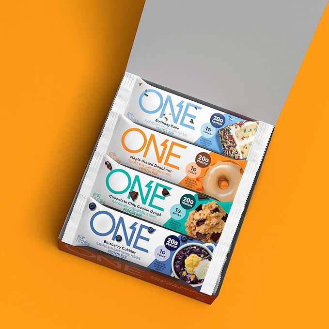 ONE Protein Bars Sampler Variety Pack Gluten Free with 20g Protein and 1g Sugar Pantry Staples 2.12 oz (8 Count)