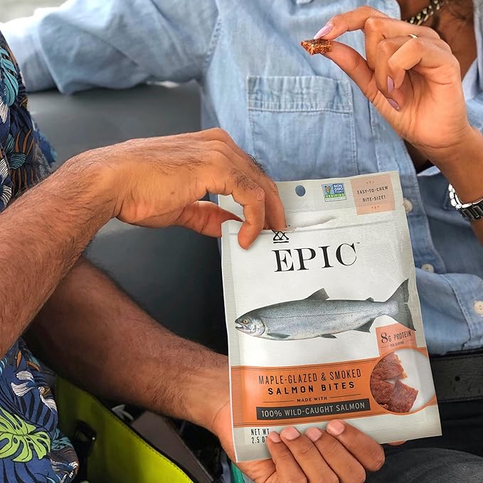 EPIC Maple Glazed and Smoked Salmon Bites Paleo Friendly Protein Snacks 8 Ct 20 oz