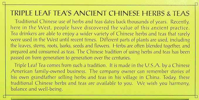 Triple Leaf Tea Decaf Green Tea with Ginseng 20 Tea Bags (Pack of 6)