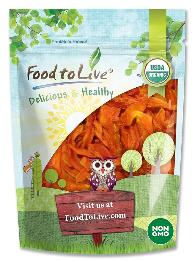 Food to Live Organic Dried Papaya Spears 1 Pound Kosher Unsulfured Unsweetened Vegan Bulk