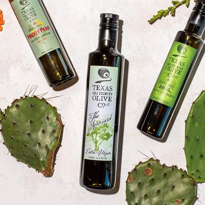 Texas Hill Country Olive Co Spaniard Extra Virgin Olive Oil - Cold Pressed EVOO Gourmet Olive Oil - Rich &amp Fruity - Perfect for Finishing &amp Dressing - Award Winning &amp Made in Texas (16.9 F