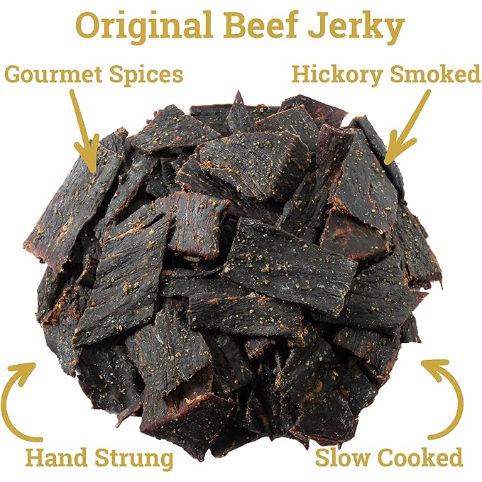 Lone Star Original Beef Jerky - 1 Pound (Pack of 2) Resealable Bags - Hickory Smoked Handcrafted Flavor - High Protein Healthy Meat Snack