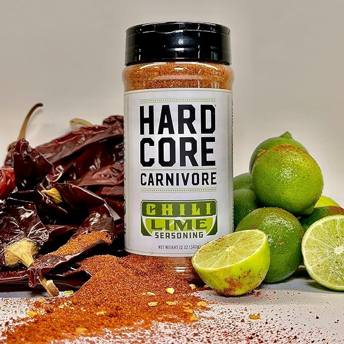 Hardcore Carnivore Chili Lime: Zesty Seasoning Blend (56 oz Mega Pack) Texas-Made Bold Tangy Flavor for Chicken Seafood Veggies Rims and More
