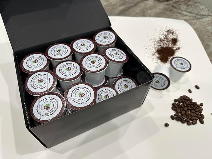 Ethiopian Harrar Coffee Pods – 24 Count | K-Cup® Compatible | Medium Roast Single-Serve Pods with Berry &amp Chocolate Notes | Single Origin Gourmet Coffee for Home Office or Gift