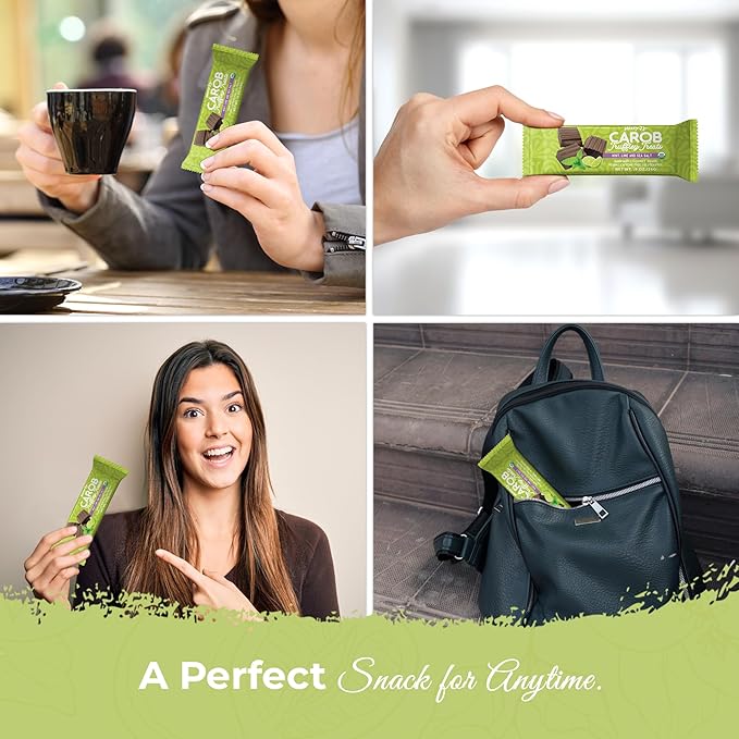 Missy J's Organic Carob Mint Truffley Treats 1.38 Oz 12 Pack Made w/Coconut Sugar Vegan Gluten and Caffeine Free Healthy Substitute for Chocolate Perfect for Snacks and Treats
