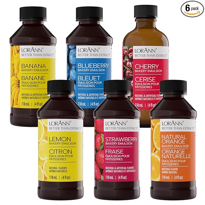 Lorann Oils Variety Bakery Emulsion: Multiple Flavors Perfect for Enhancing Baking Variety in Cakes Cookies &amp Desserts Gluten-Free Keto-Friendly Baking Essential for Your Kitchen 4oz per Bot