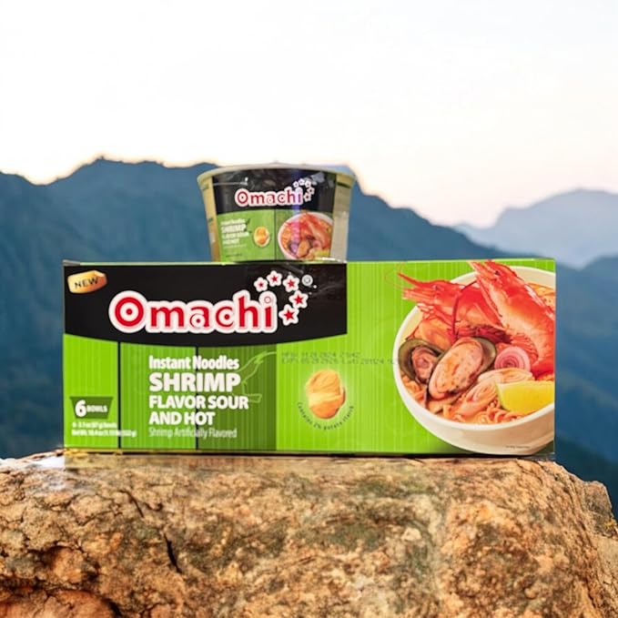 Asia Style Instant Noodles (CASE SET OMACHI SHRIMP SOUR AND HOT POTATO NOODLES)