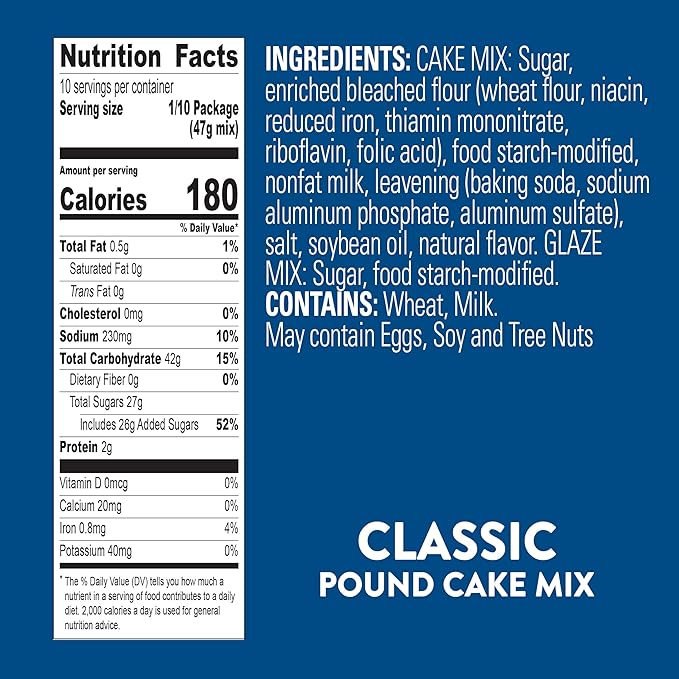 Krusteaz Vanilla Pound Cake Mix Baking Mix Includes a Sweet Glaze Mix No Artificial Flavors No Artificial Colors and No Artificial Preservatives Kosher Certified 16.5-ounce Boxes (Pack of 12)